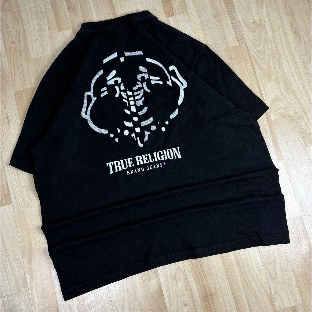Men’s True Religion Embroidered Graphic T-Shirt / Black / Size 2XL